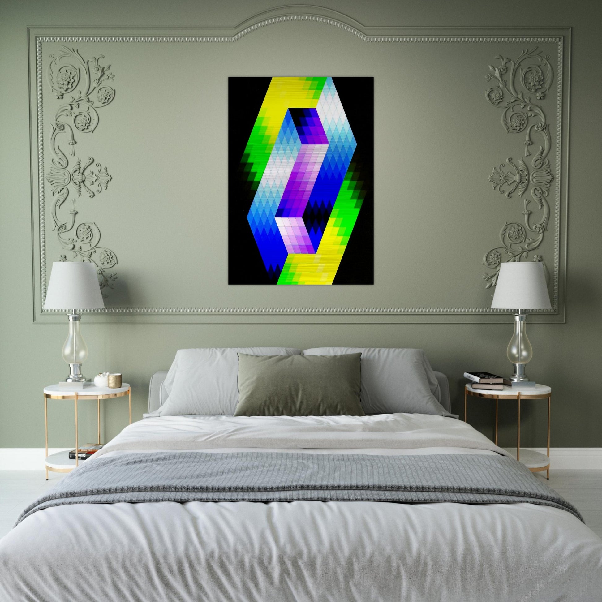 Keple Gestalt - 1968 - Victor Vasarely Brushed Aluminum Print - 70x100 cm / 28x40 inches | Victor Vasarely Aluminum Print | Victor Vasarely Prints