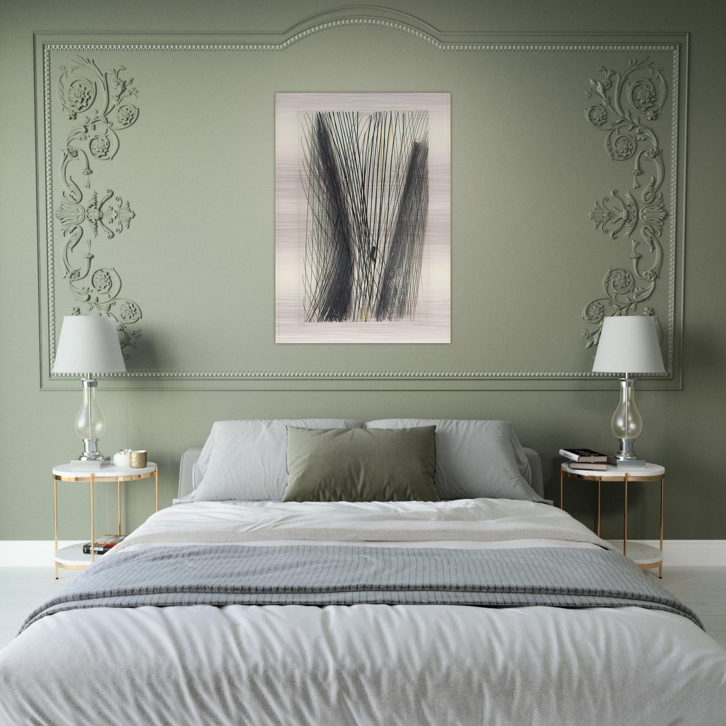 #18 - 1953 - Hans Hartung Brushed Aluminum Print - 70x100 cm / 28x40 inches | Hans Hartung Aluminum Print | Hans Hartung Prints