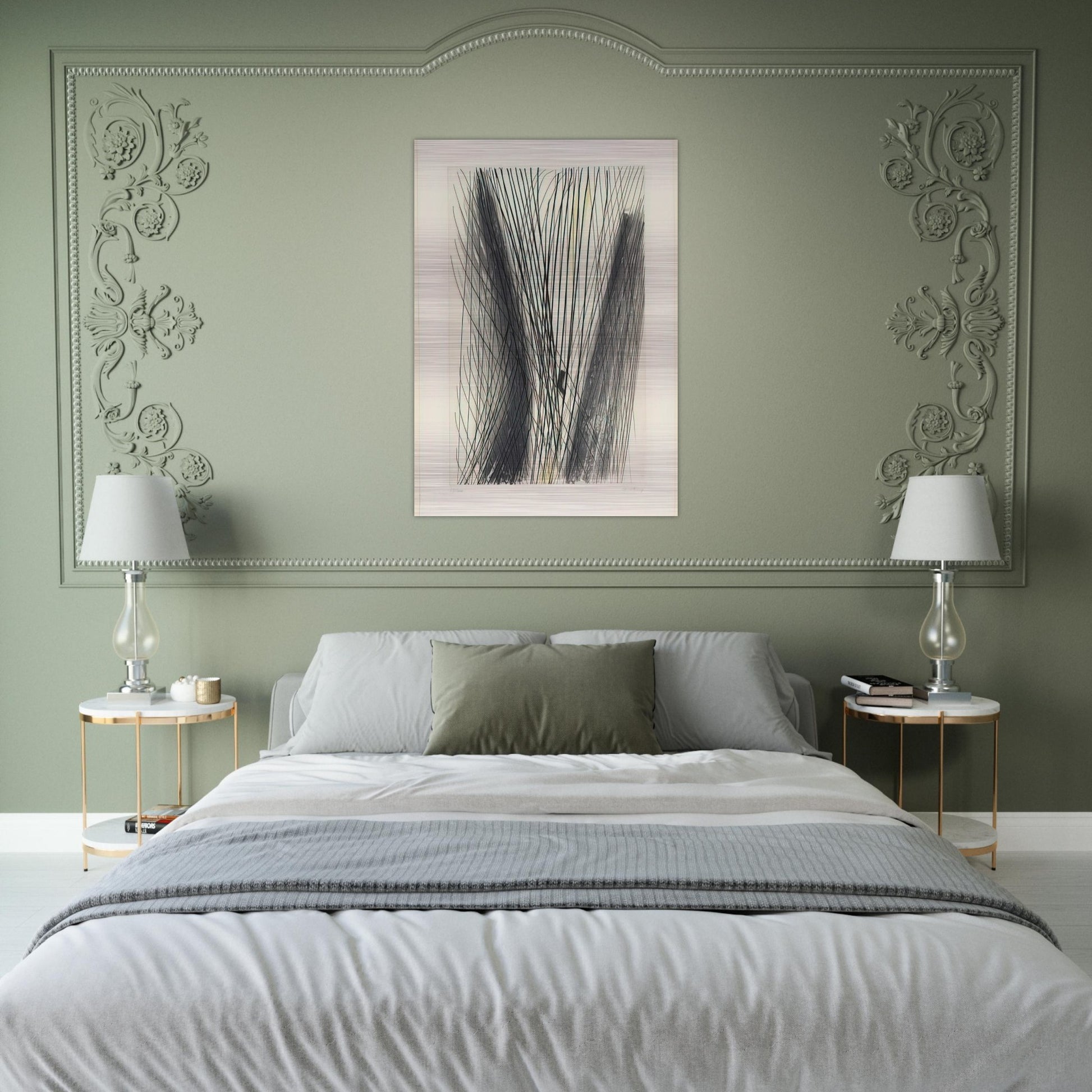 #18 - 1953 - Hans Hartung Brushed Aluminum Print - 70x100 cm / 28x40 inches | Hans Hartung Aluminum Print | Hans Hartung Prints