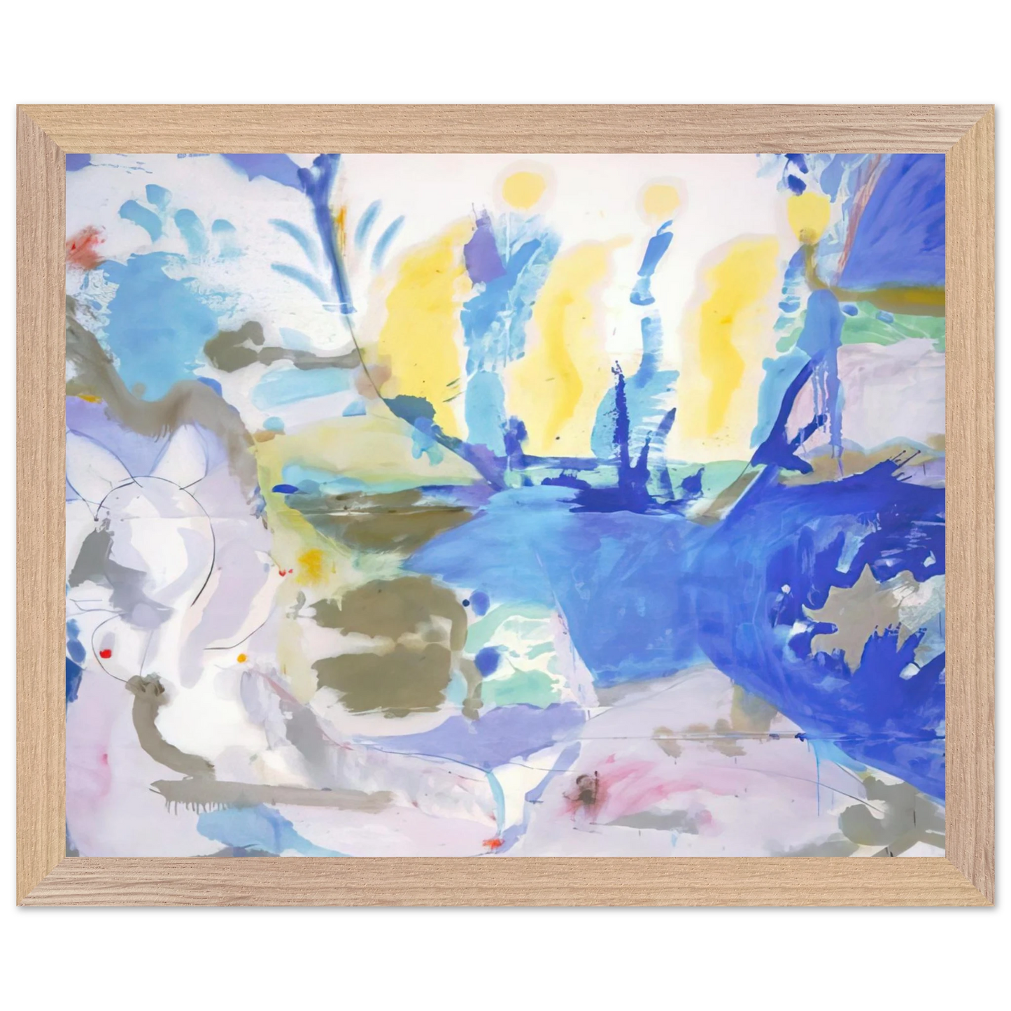 Helen Frankenthaler - Basque Beach - 1958 Wall art - 40x50 cm / 16x20 inches - Premium Wooden Framed Poster With Fine Art Paper - Black frame
