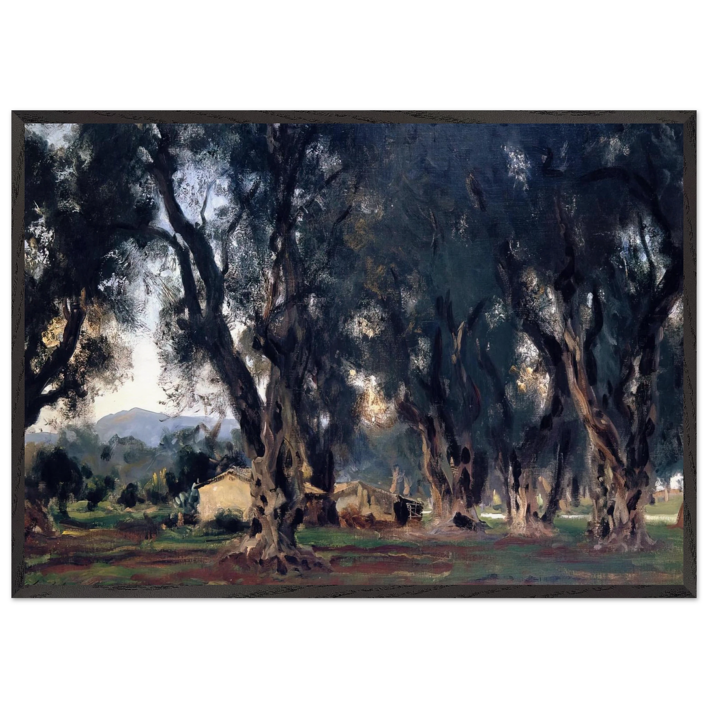 Olive Trees at Corfu - John Singer Sargent Framed Art Print – Black Wooden Frame - Default Title - -Framed Art Print