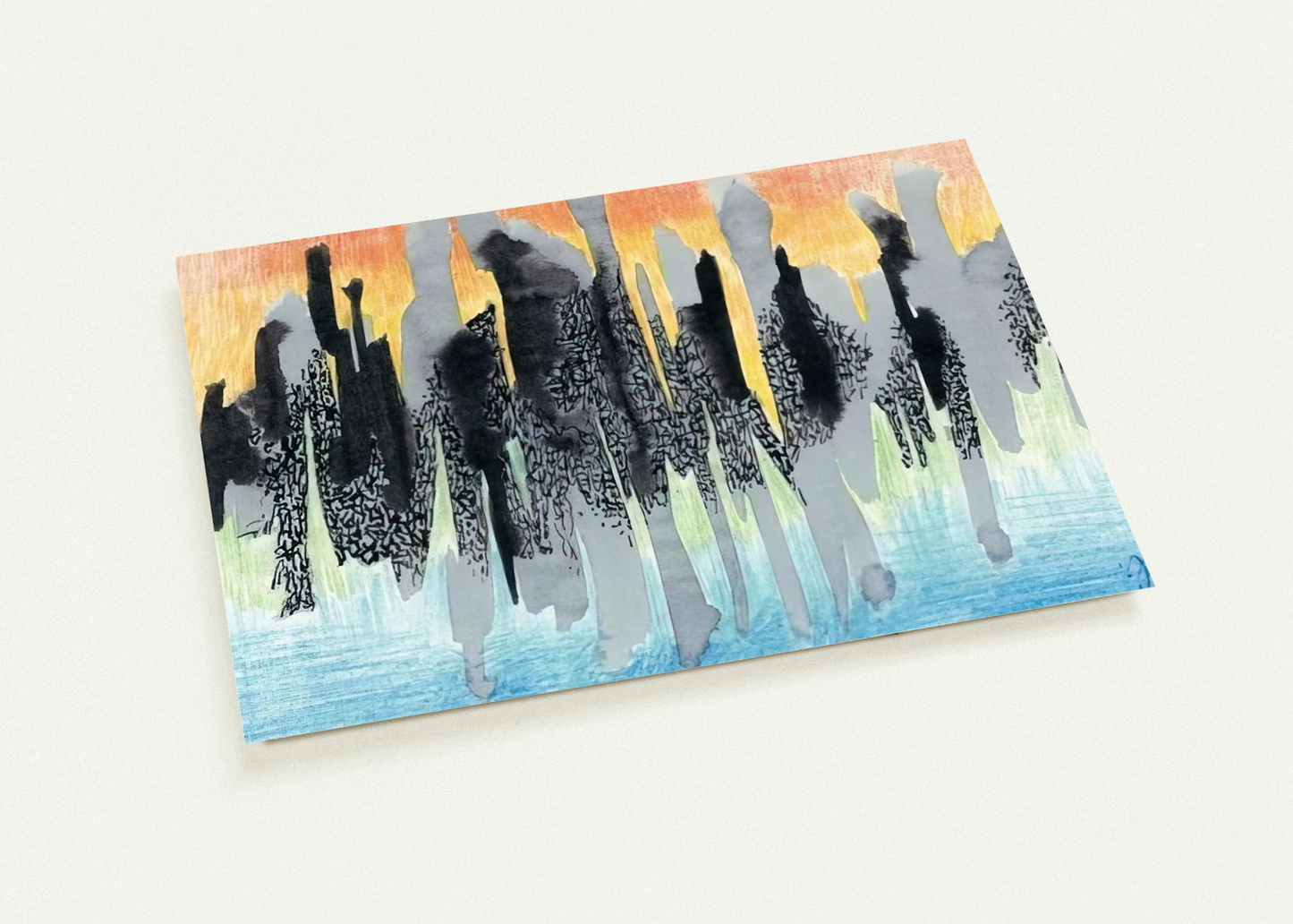 Flames - 1961 By Johannes Itten Pack of 10 Post Cards | Johannes Itten Post Cards | A6 (10.5 x 14.8 cm) - 4.1 x 5.8 inches