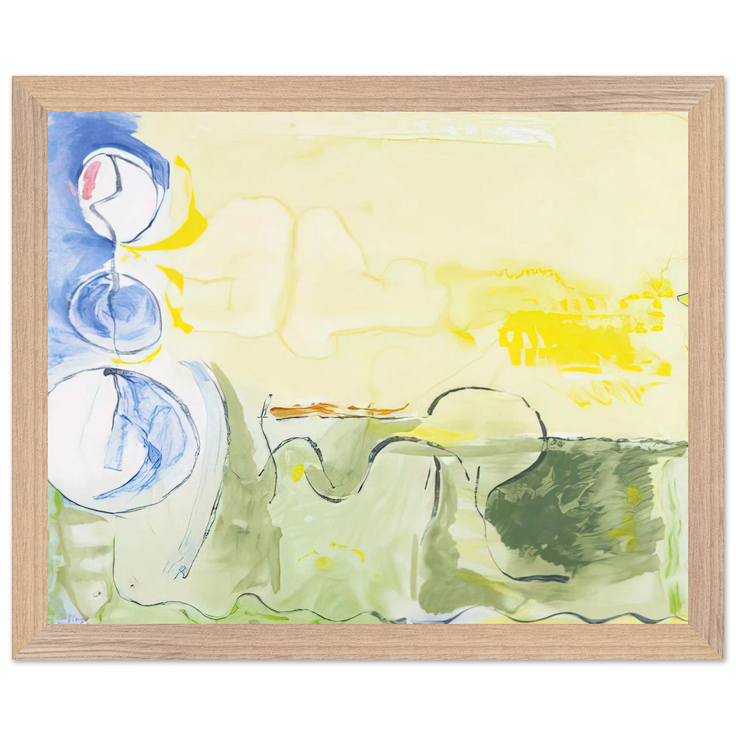 Helen Frankenthaler - Flotilla - 2006 Wall art - A2 (42 x 59.4  cm) - Premium Wooden Framed Poster With Fine Art Paper - Black frame