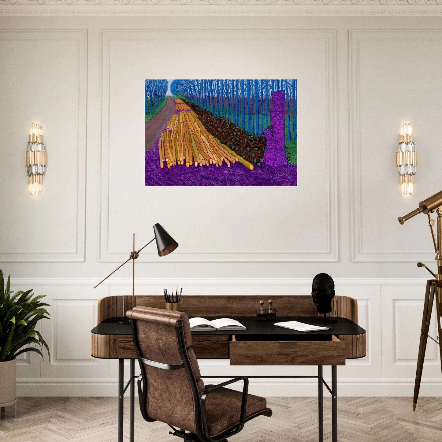 David Hockney - David Hockney Brushed Aluminum Print - 70x100 cm / 28x40 inches | David Hockney Aluminum Print | David Hockney Prints