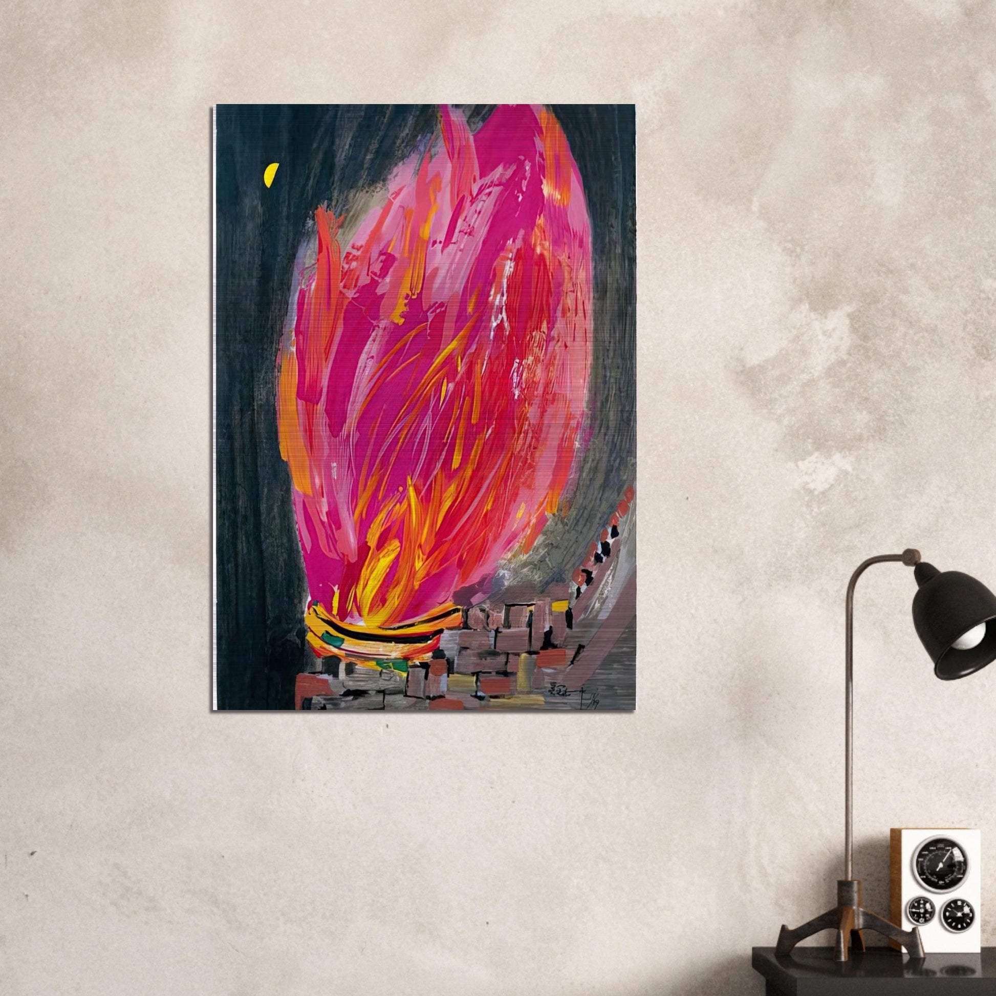 Torch - 2008 - Wu Guanzhong Brushed Aluminum Print - 70x100 cm / 28x40 inches | Wu Guanzhong Aluminum Print | Wu Guanzhong Prints