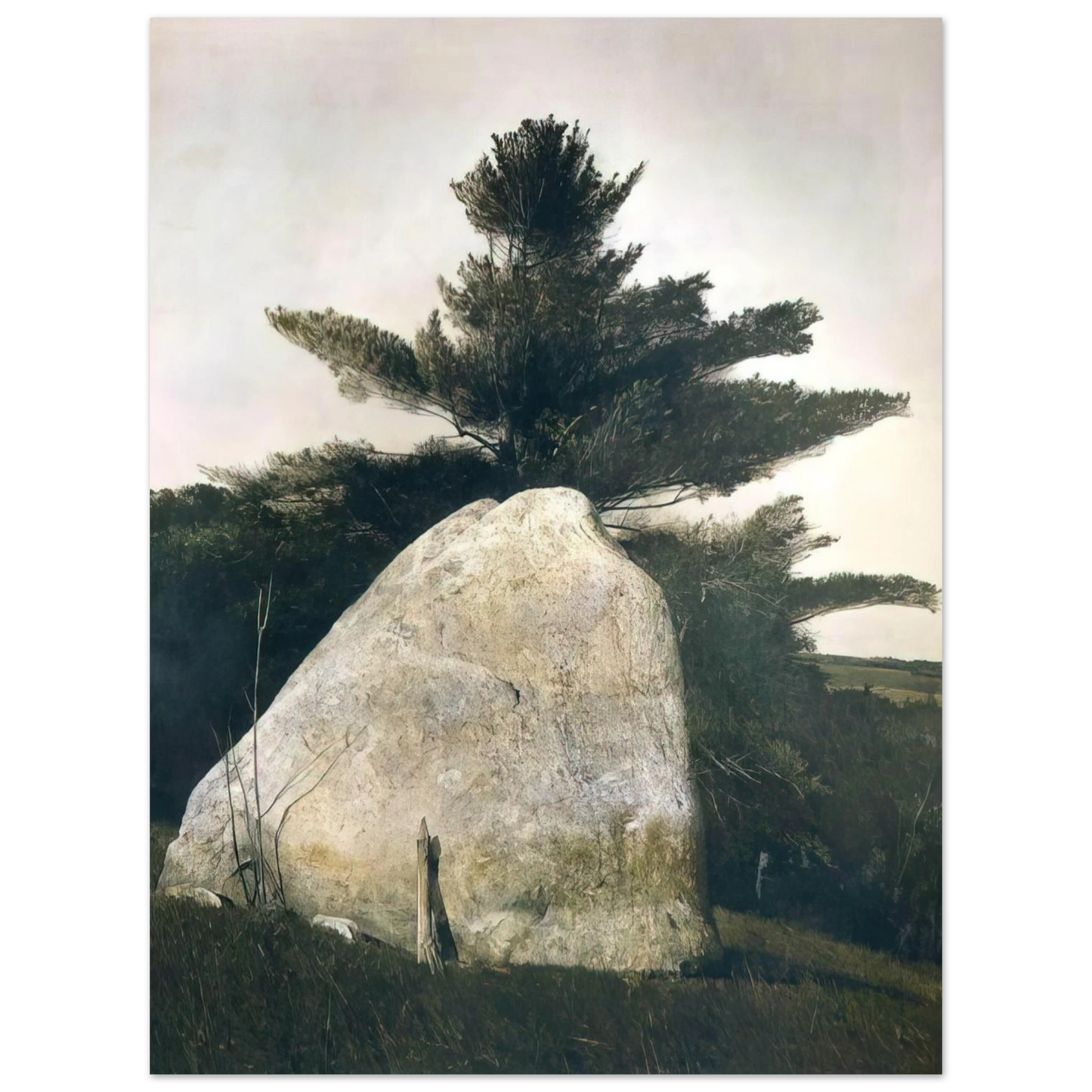 Andrew Wyeth - PENNSYLVANIA LANDSCAPE Wall Art - 60x80 cm / 24x32 inches - Premium Wooden Framed Poster With Fine Art Paper - Wood frame