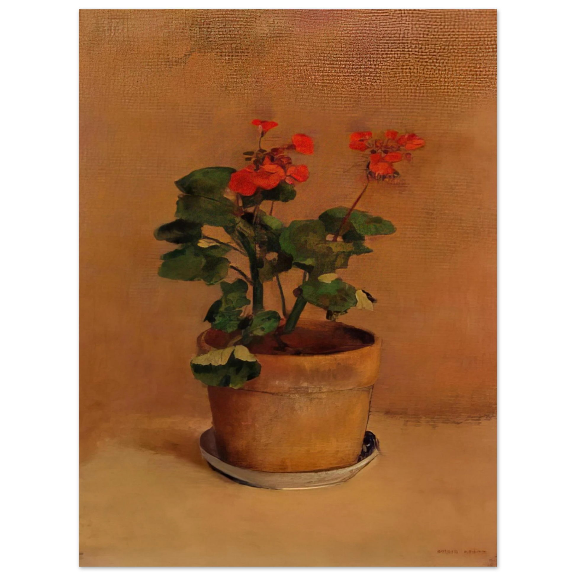 Odilon Redon - A POT OF GERANIUMS Fine Art Poster - Default Title