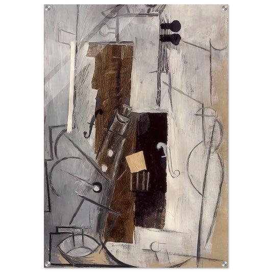 Clarinet and Violin - 1913 - Pablo Picasso Acrylic Print - 70x100 cm / 28x40″ inches | Pablo Picasso Wall Art | Pablo Picasso Prints