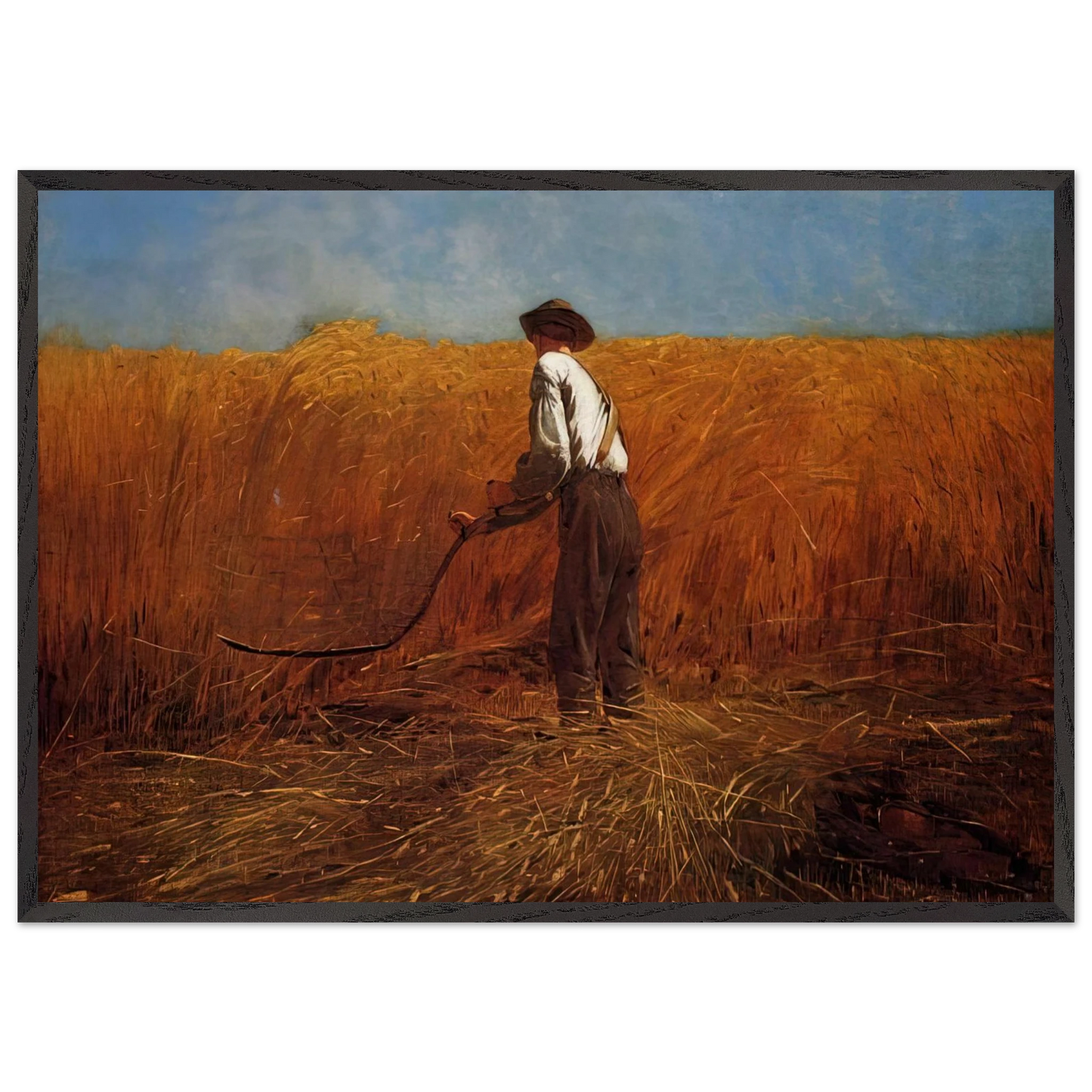 THE VETERAN IN A NEW FIELD - Winslow Homer Framed Art Print – Black Wooden Frame - Default Title - -Framed Art Print