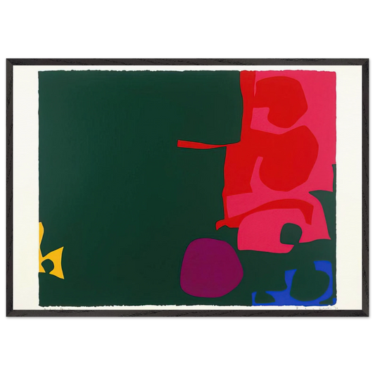 Interlocking Scarlet and Pink in Deep Green - 1970 - Patrick Heron Framed Art Print – Black Wooden Frame - Default Title - -Framed Art Print