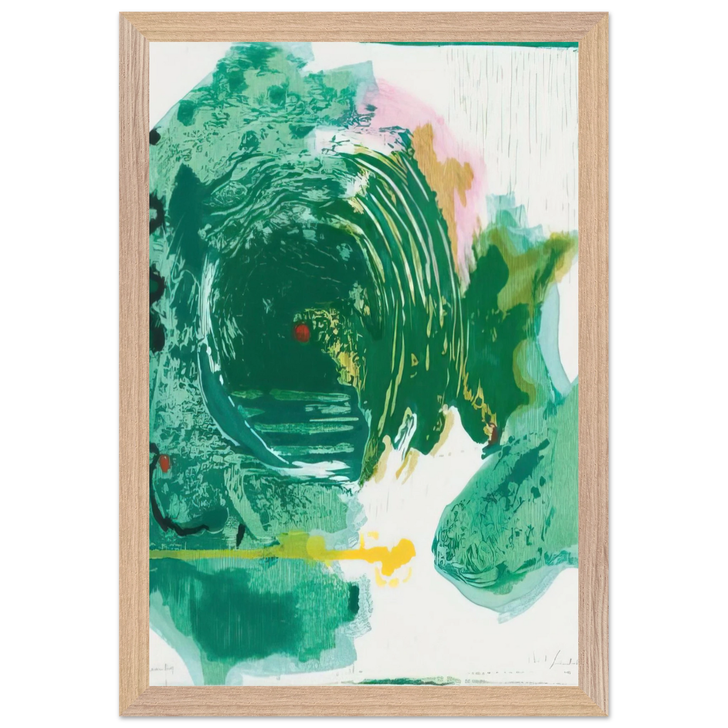 Helen Frankenthaler - Radius - 1993 Wall art - 60x90 cm / 24x36 inches - Premium Wooden Framed Poster With Fine Art Paper - Black frame