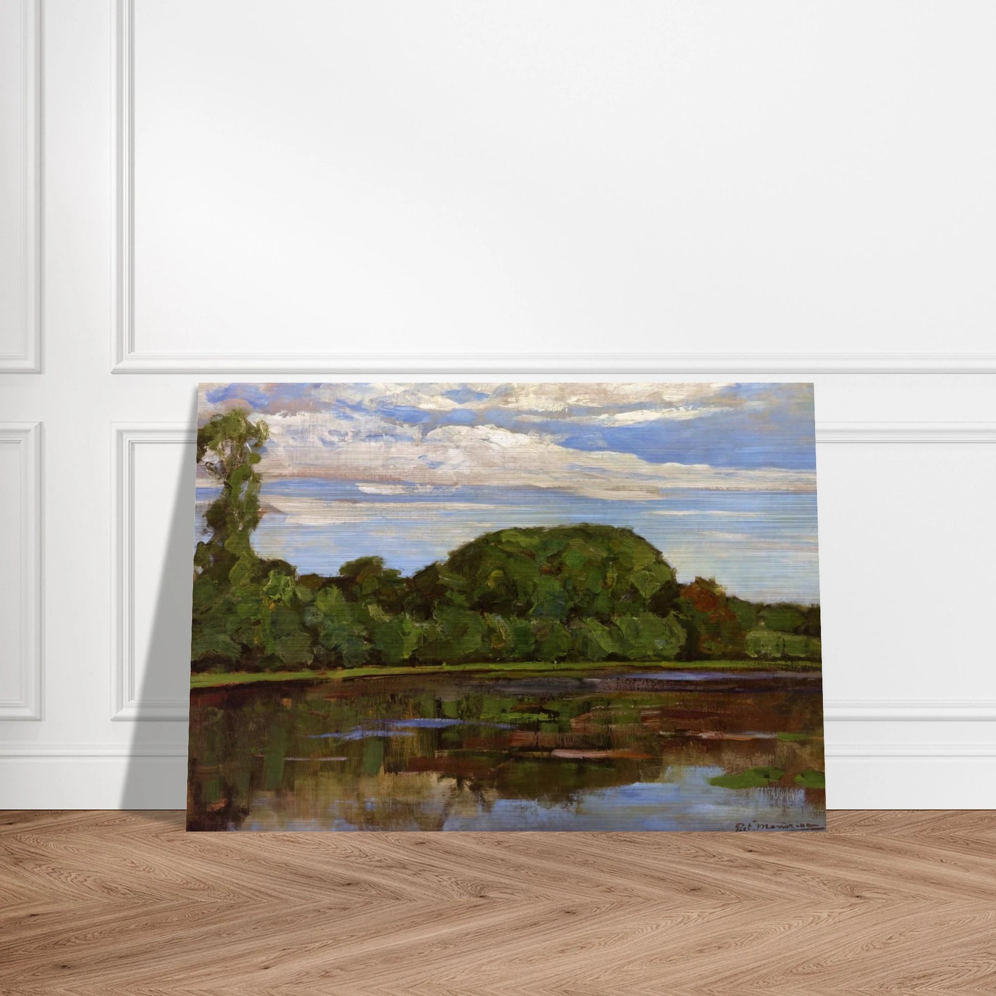 Geinrust Farm with Isolated Tree - Piet Mondrian Brushed Aluminum Print - 70x100 cm / 28x40 inches | Piet Mondrian Aluminum Print | Piet Mondrian Prints