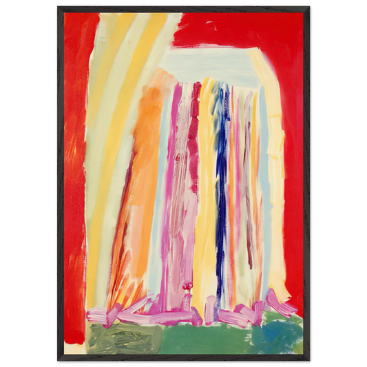 Red Night - 1973 - Ronnie Landfield Framed Art Print – Black Wooden Frame - Default Title - -Framed Art Print