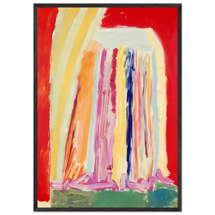 Red Night - 1973 - Ronnie Landfield 70x100 cm / 28x40 inches Framed Art Print – Black Wooden Frame