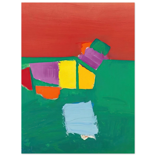 Nicolas de Stael - Les Martigues Composition - 1954 Fine Art Poster - 13x18 cm / 5x7 inches