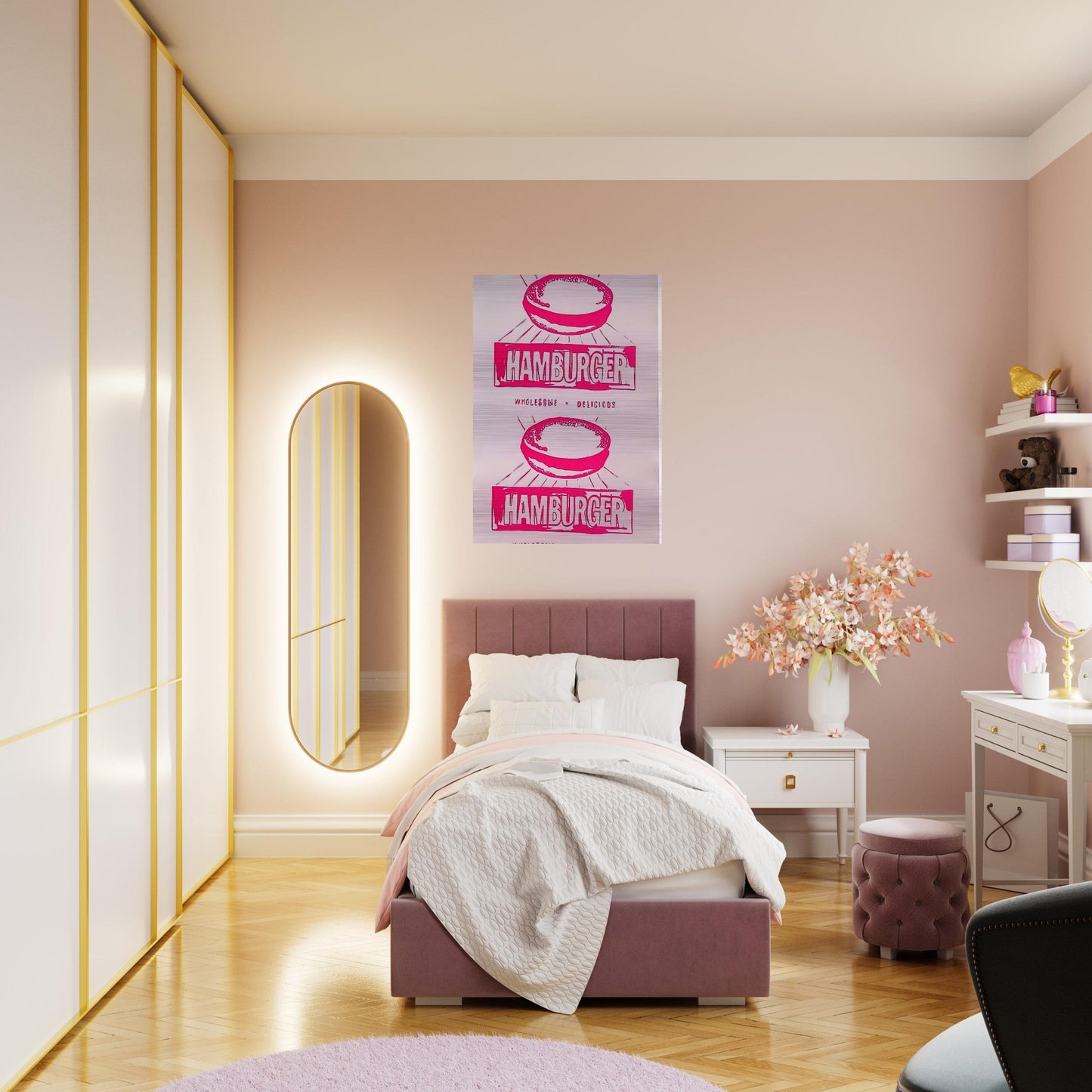 Double Hamburger - Andy Warhol Brushed Aluminum Print - 70x100 cm / 28x40 inches | Andy Warhol Aluminum Print | Andy Warhol Prints