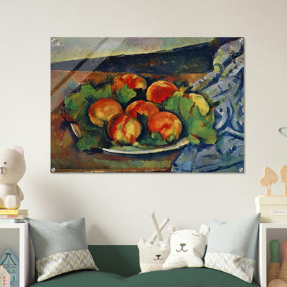 Dish of Peaches - Paul Cézanne Acrylic Print - 70x100 cm / 28x40″ inches