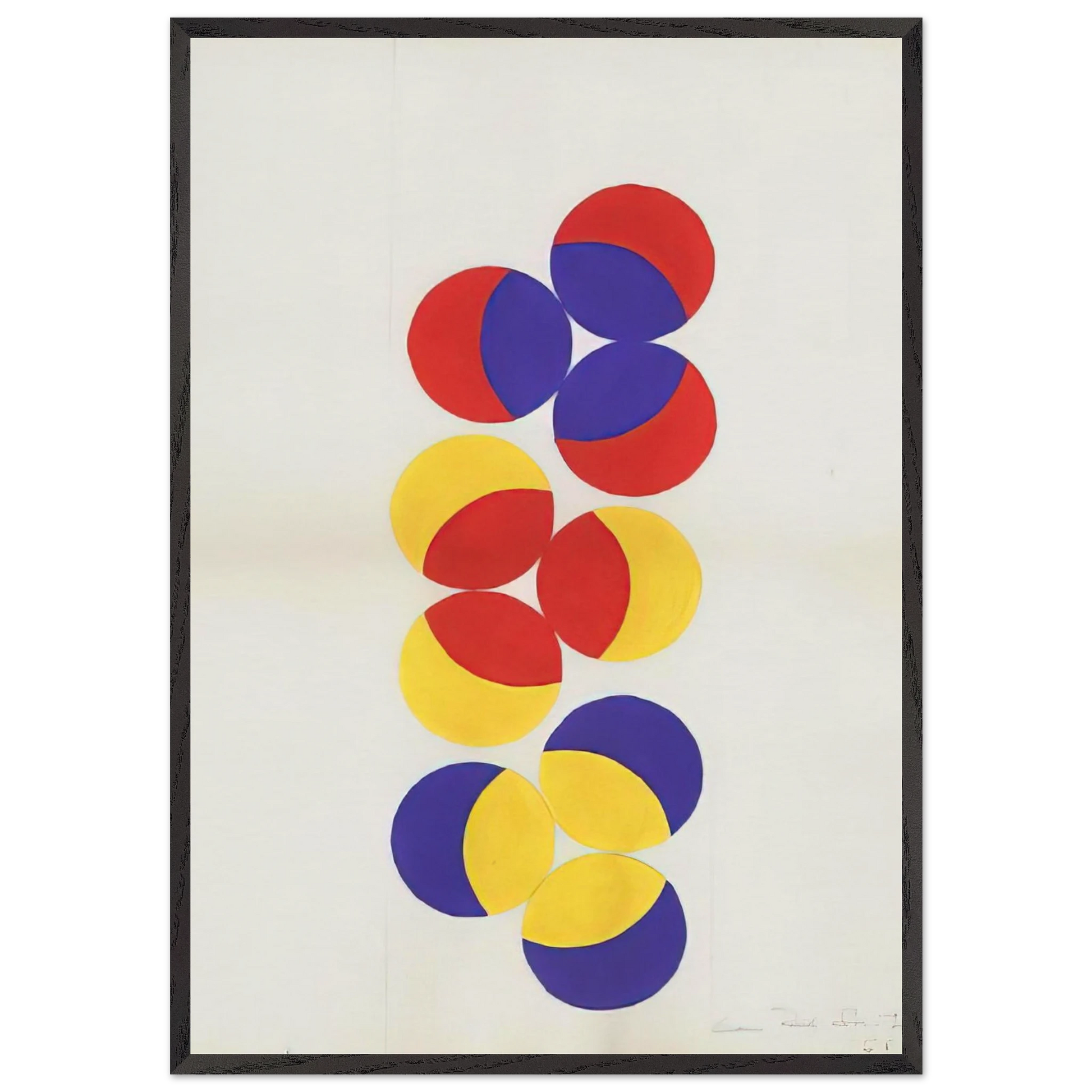 Untitled - 1968 N9 - Leon Polk Smith Framed Art Print – Black Wooden Frame - Default Title - -Framed Art Print