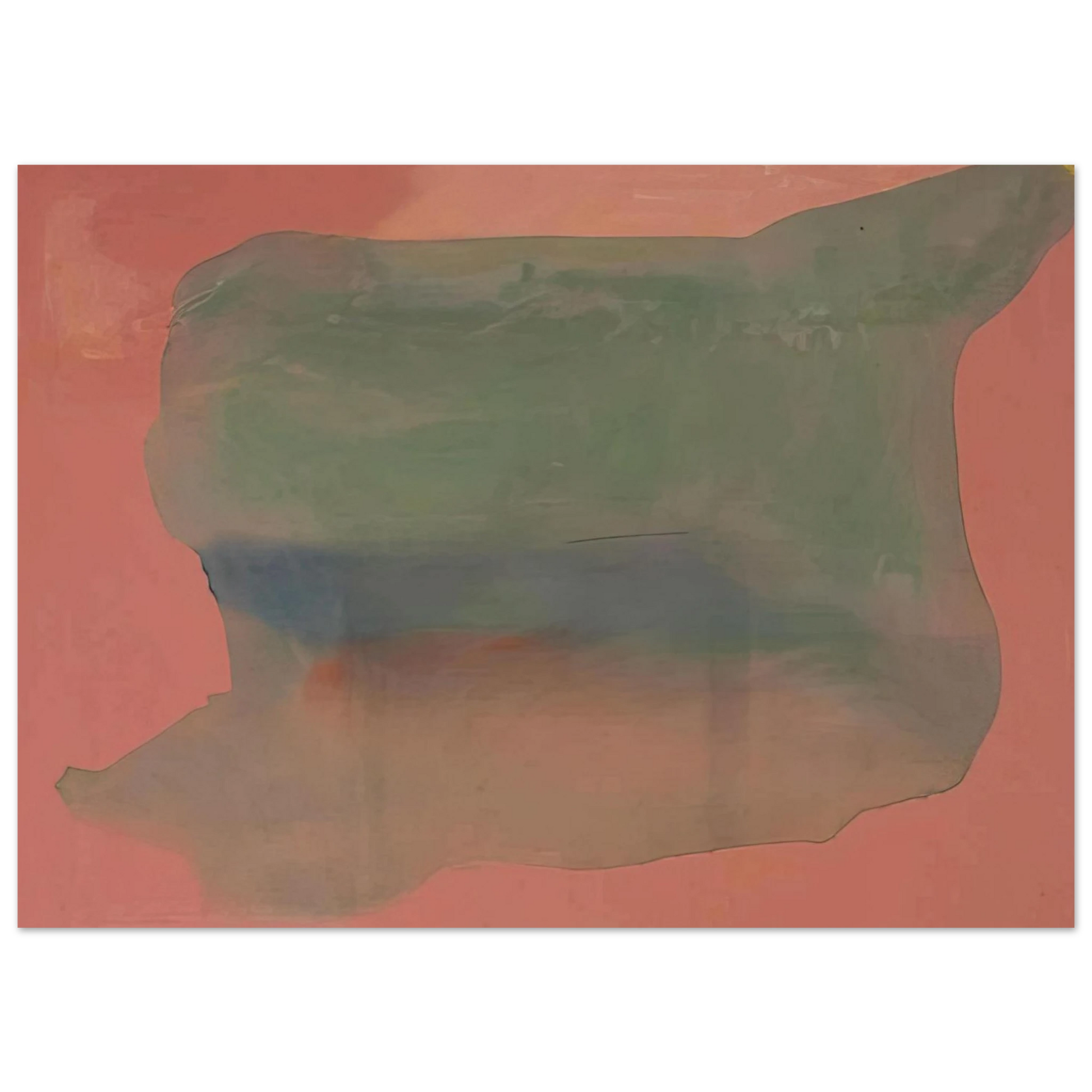 Helen Frankenthaler - Yearning - 1973 Wall art - 28x43  cm / XL (11x17 inches) - Premium Wooden Framed Poster With Fine Art Paper - White frame