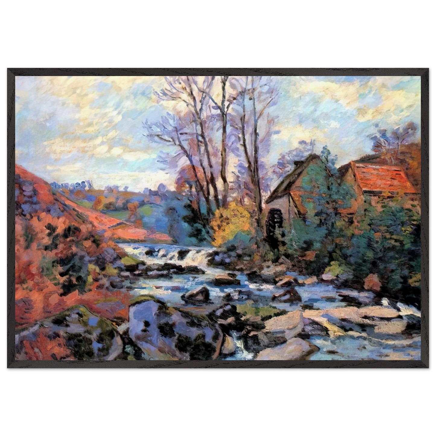 Moulin Bouchardon Crozant - 1895 - Armand Guillaumin Framed Art Print – Black Wooden Frame - Default Title - -Framed Art Print
