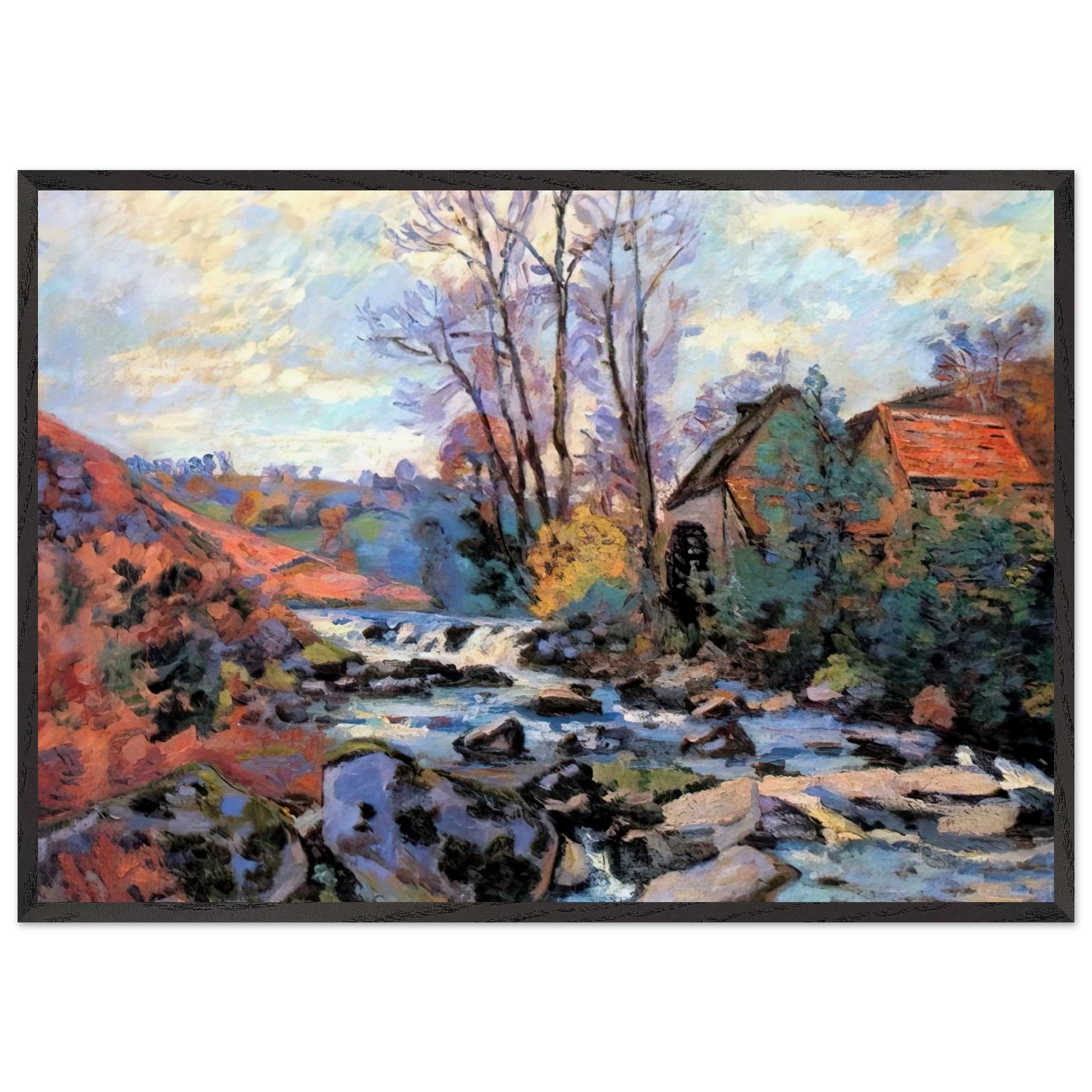 Moulin Bouchardon Crozant - 1895 - Armand Guillaumin Framed Art Print – Black Wooden Frame - Default Title - -Framed Art Print