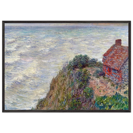 Fishermans House in Petit-Ailly - claude monet 70x100 cm / 28x40 inches Framed Art Print – Black Wooden Frame