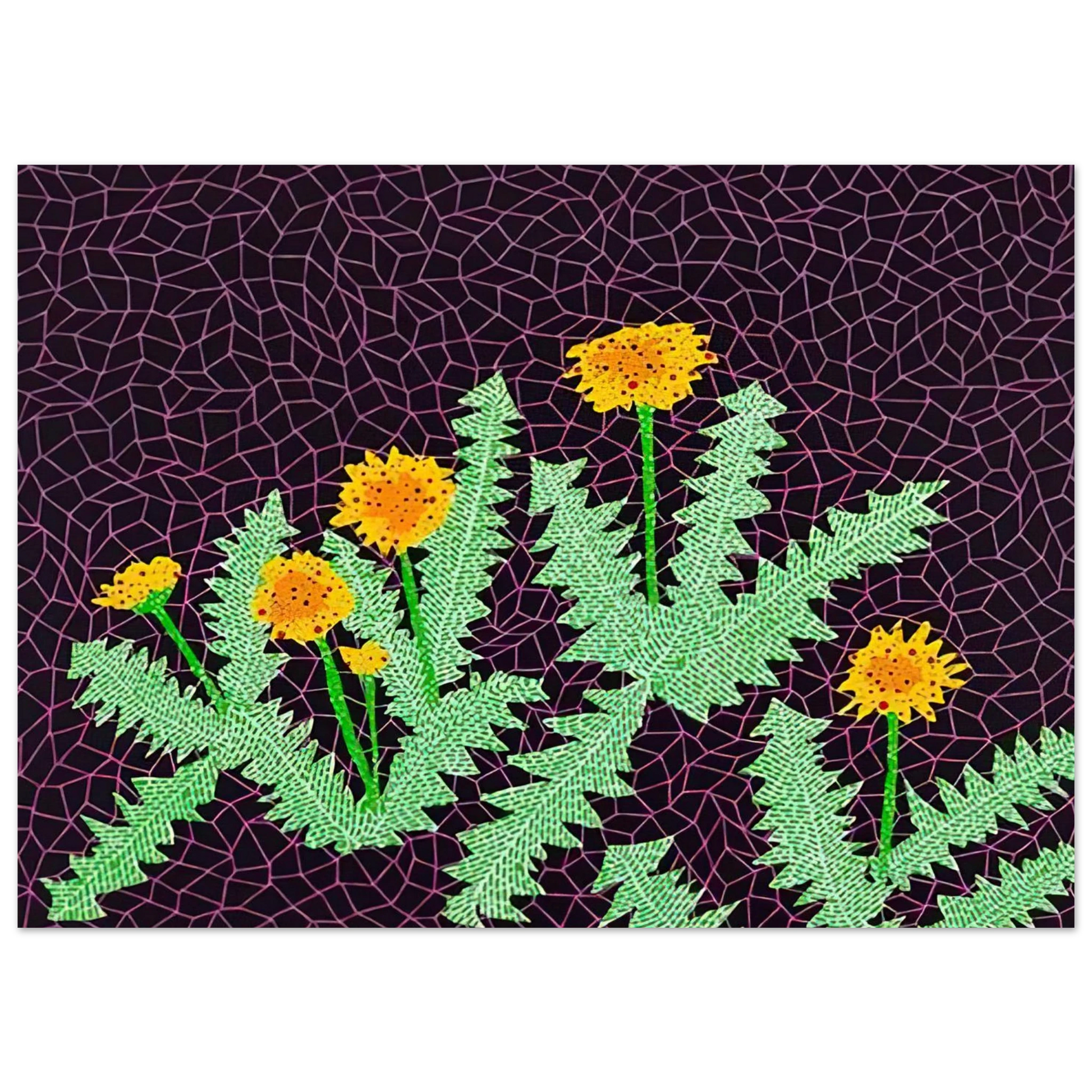 Yayoi Kusama - DANDELIONS 1985 Fine Art Poster - 40x60 cm / 16x24 inches