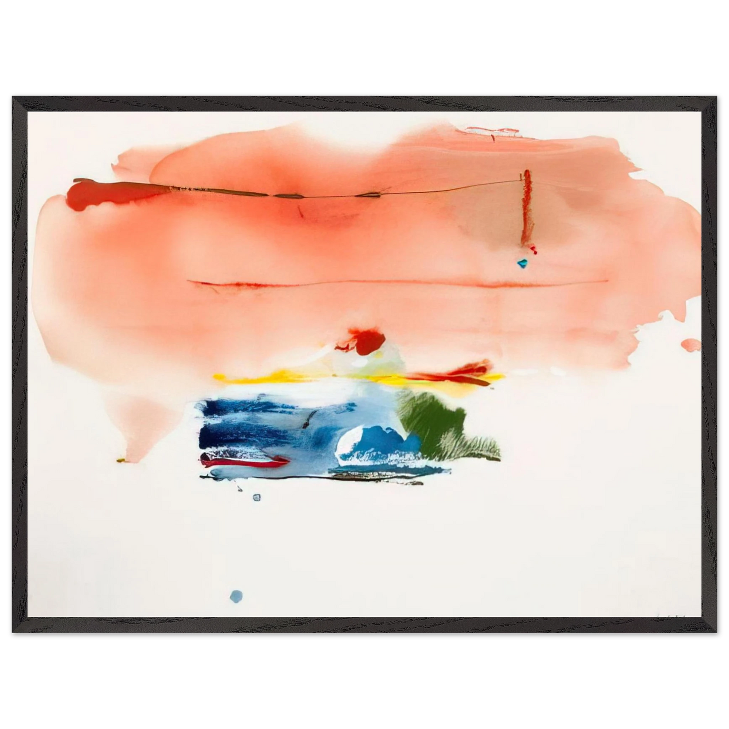 Helen Frankenthaler - Santa Fe II - 1986 Wall art - 70x100 cm / 28x40 inches - Premium Wooden Framed Poster With Fine Art Paper - Black frame