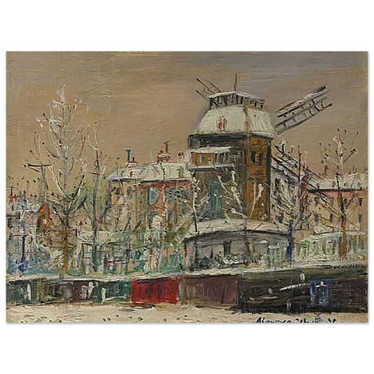 Maurice Utrillo - MOULIN DE LA GALETTE UNDER THE SNOW 1 Fine Art Poster - Default Title