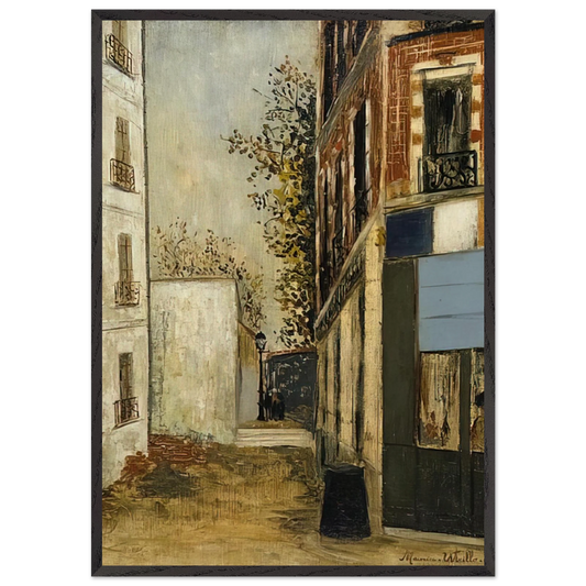 CABARE BELLE GABRIELLE - Maurice Utrillo 70x100 cm / 28x40 inches Framed Art Print – Black Wooden Frame