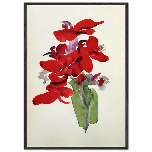 Red Canna - Georgia OKeeffe 70x100 cm / 28x40 inches Framed Art Print – Black Wooden Frame