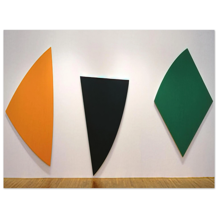 Ellsworth Kelly - Three Panels. Orange, Dark Gray, Green  75x100 cm / 30x40inches Fine Art Poster