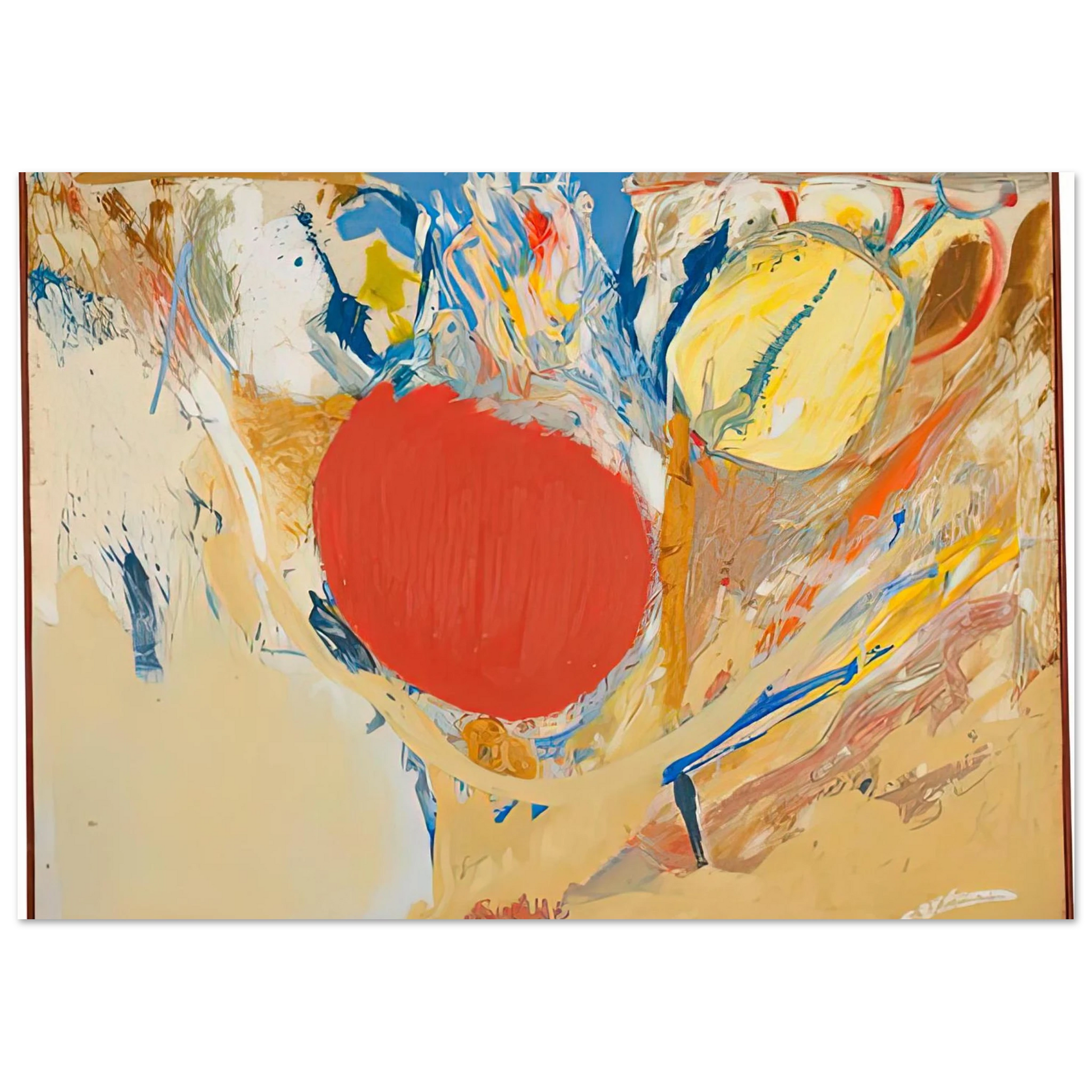 Helen Frankenthaler - Break Through, 1956- Wall Art - 30x40 cm / 12x16 inches - Premium Wooden Framed Poster With Fine Art Paper - White frame