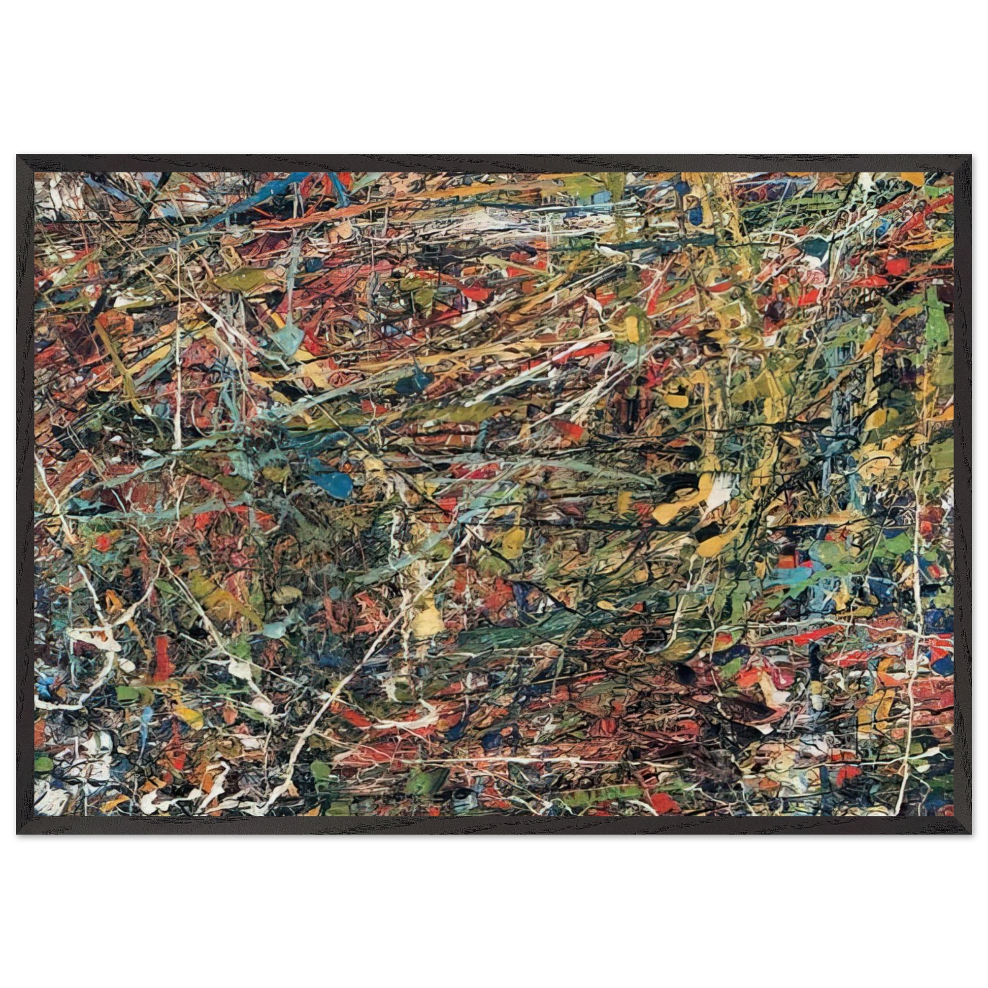 Untitled Composition - Jean-Paul Riopelle Framed Art Print – Black Wooden Frame - Default Title - -Framed Art Print