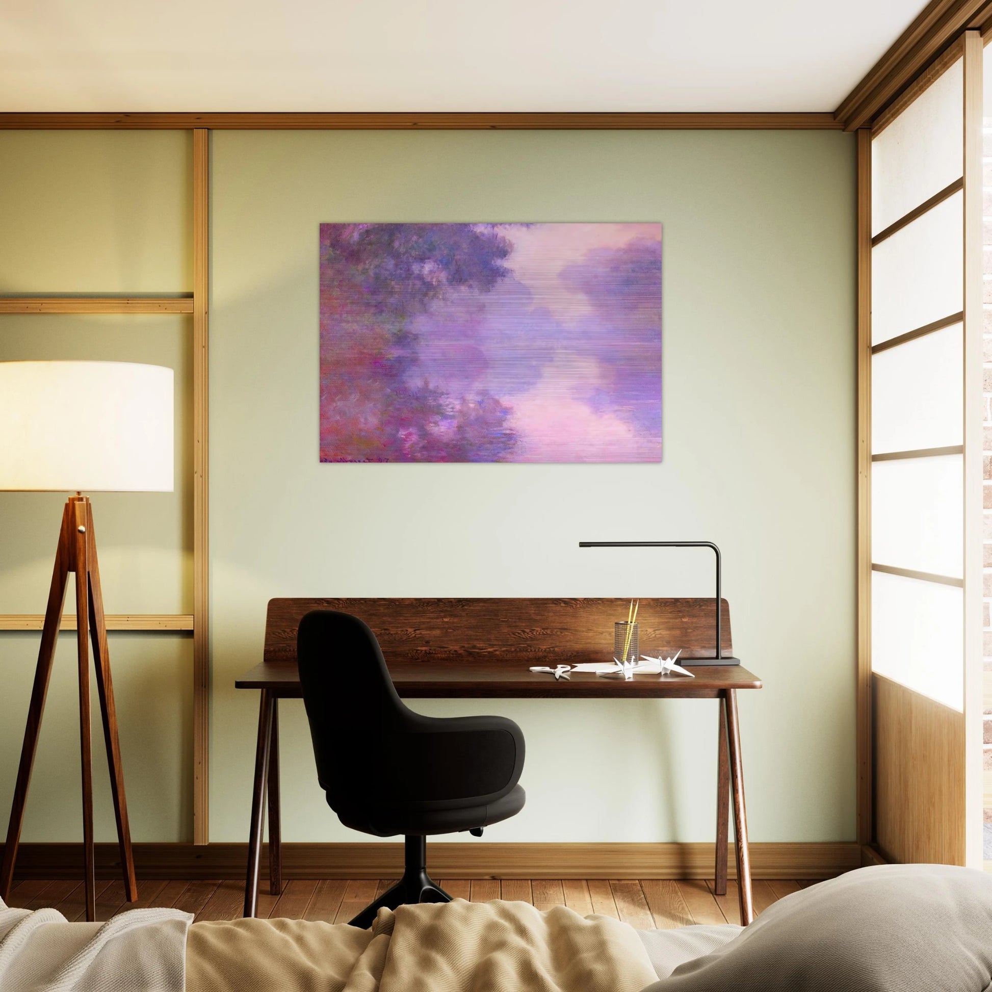 Misty Morning on the Seine - claude monet Brushed Aluminum Print - 70x100 cm / 28x40 inches | claude monet Aluminum Print | claude monet Prints