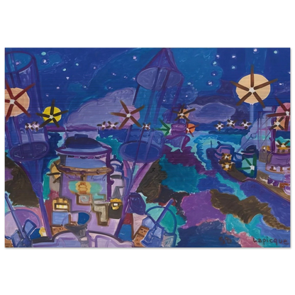 Manœuvres de nuit - 1958 - Charles Lapicque Brushed Aluminum Print - 70x100 cm / 28x40 inches | Charles Lapicque Aluminum Print | Charles Lapicque Prints