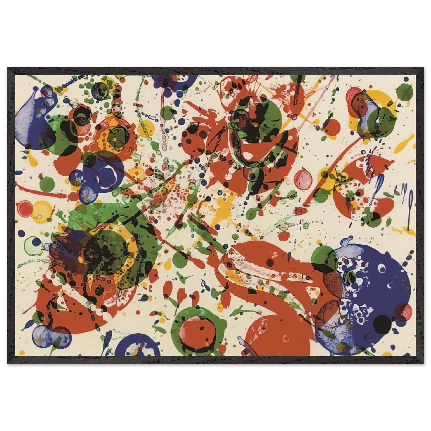 Untitled  from Pasadena Box   Lembark L60  - Sam Francis Framed Art Print – Black Wooden Frame - Default Title - -Framed Art Print