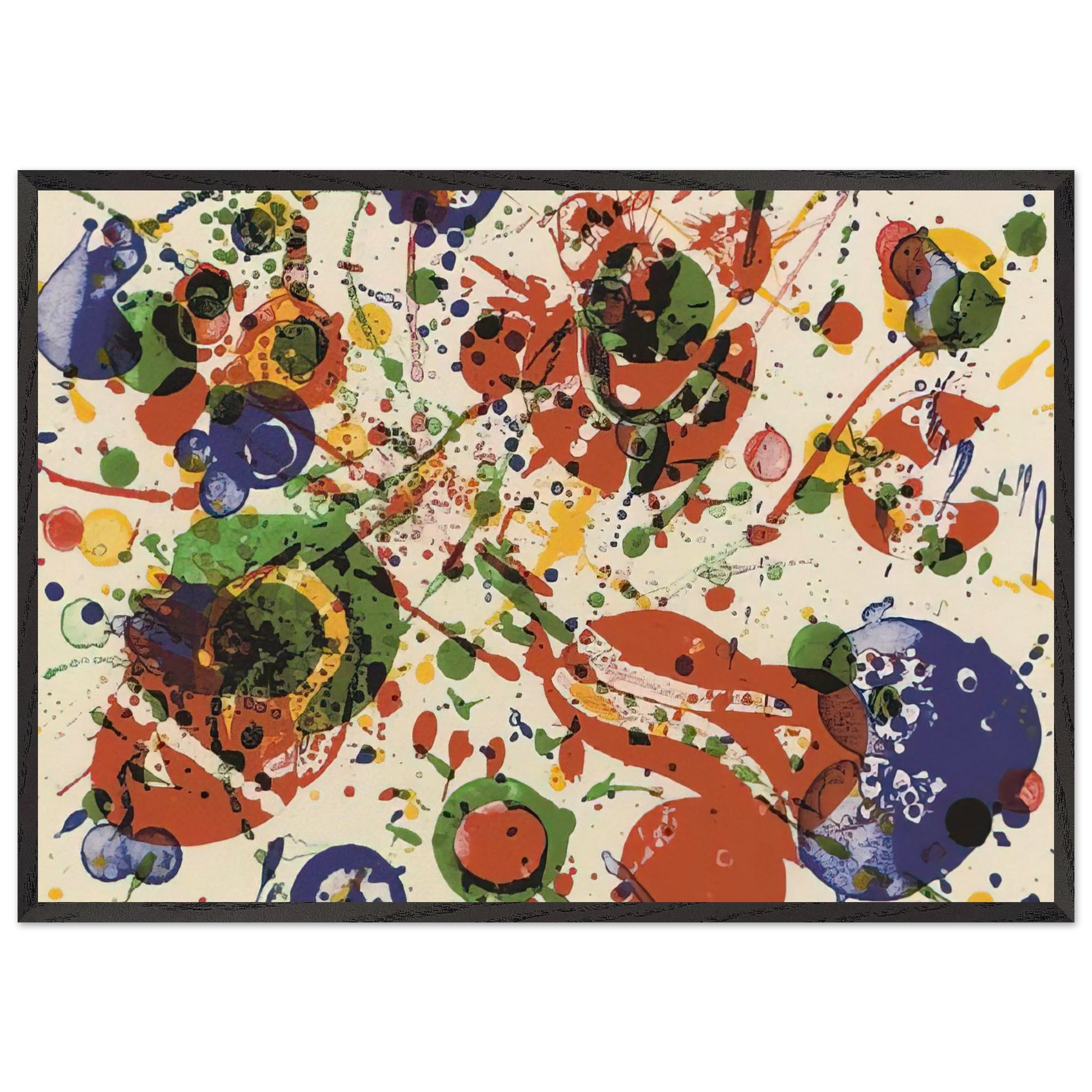 Untitled  from Pasadena Box   Lembark L60  - Sam Francis Framed Art Print – Black Wooden Frame - Default Title - -Framed Art Print