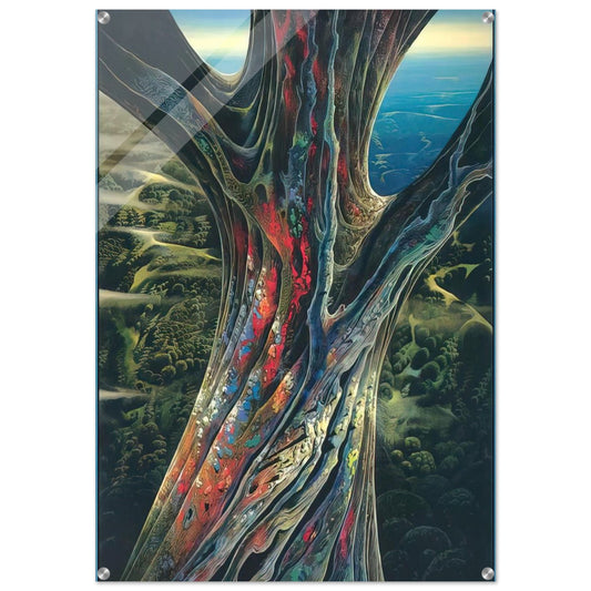 The Great Jewel Tree - Eyvind Earle Acrylic Print - 70x100 cm / 28x40″ inches | Eyvind Earle Wall Art | Eyvind Earle Prints