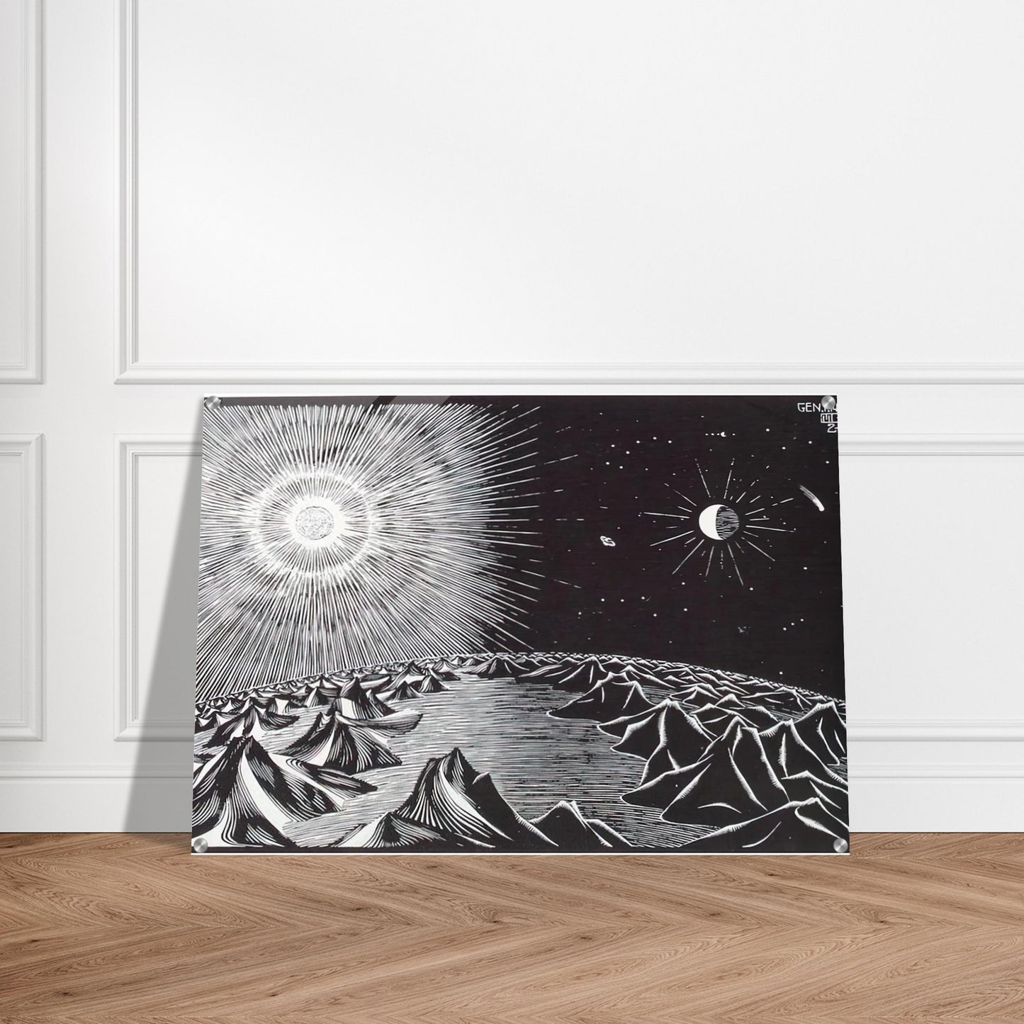 THE 4TH DAY OF THE CREATION - MC Escher Acrylic Print - 70x100 cm / 28x40″ inches | MC Escher Wall Art | MC Escher Prints