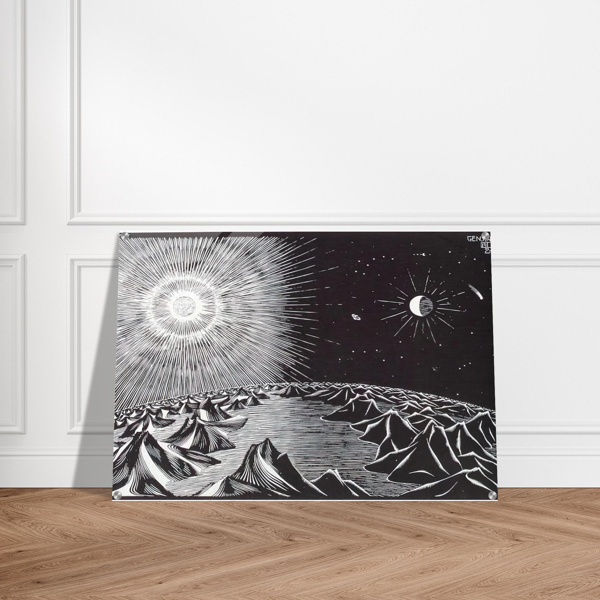 THE 4TH DAY OF THE CREATION - MC Escher Acrylic Print - 70x100 cm / 28x40″ inches | MC Escher Wall Art | MC Escher Prints