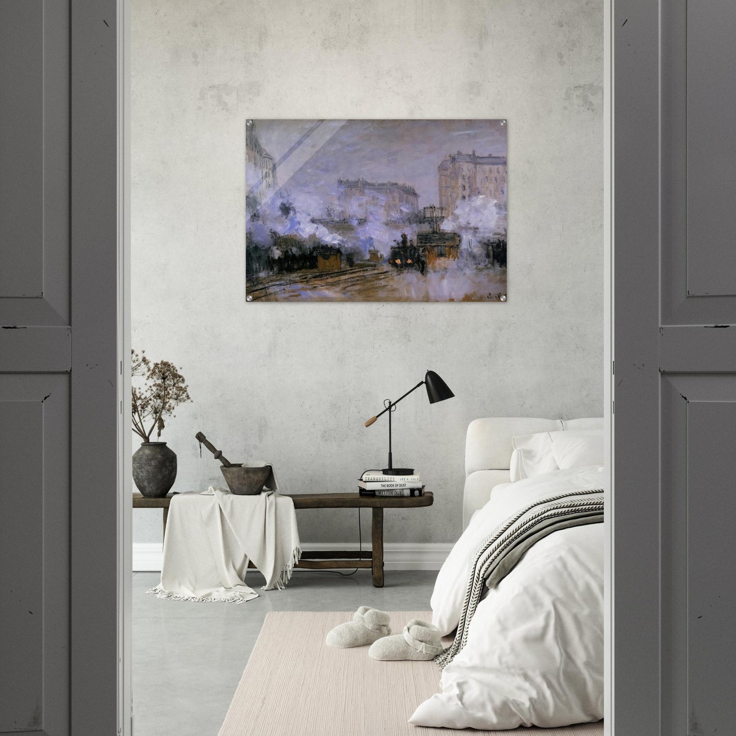 Saint-Lazare Station, Arrival of a Train - claude monet Acrylic Print - 70x100 cm / 28x40″ inches