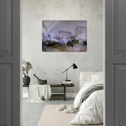 Saint-Lazare Station, Arrival of a Train - claude monet Acrylic Print - 70x100 cm / 28x40″ inches