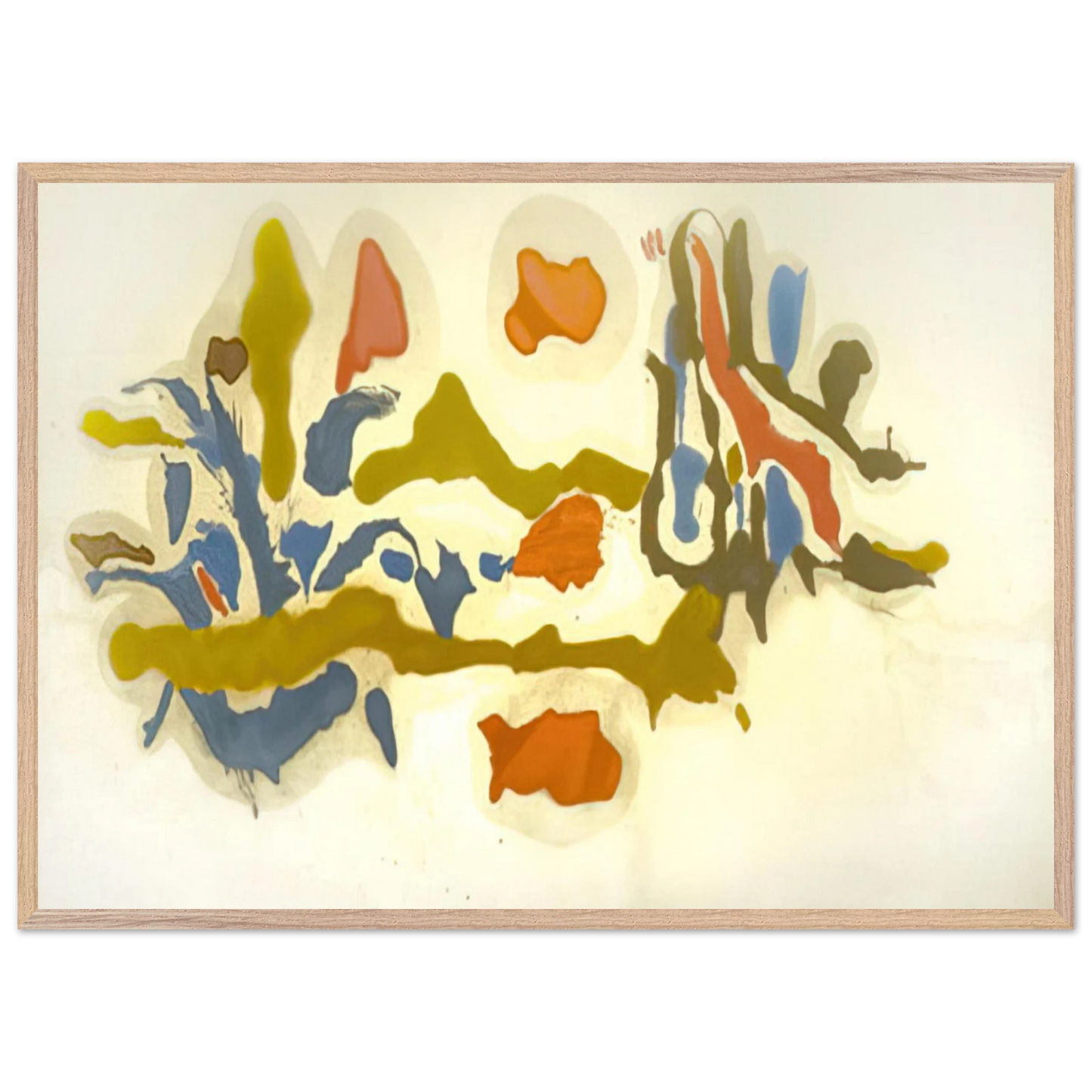 Helen Frankenthaler - Seascape with Dunes - 1962 Wall art - 50x70 cm / 20x28 inches - Premium Wooden Framed Poster With Fine Art Paper - Wood frame