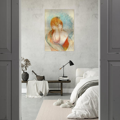 Seated Woman - Pierre-Auguste Renoir Brushed Aluminum Print - 70x100 cm / 28x40 inches | Pierre-Auguste Renoir Aluminum Print | Pierre-Auguste Renoir Prints