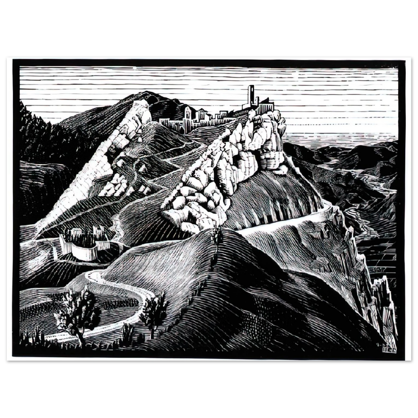 MC Escher - ESCHER (16) Wall Art - 21x29.7 cm / 8x12" - Fine Art Poster - -