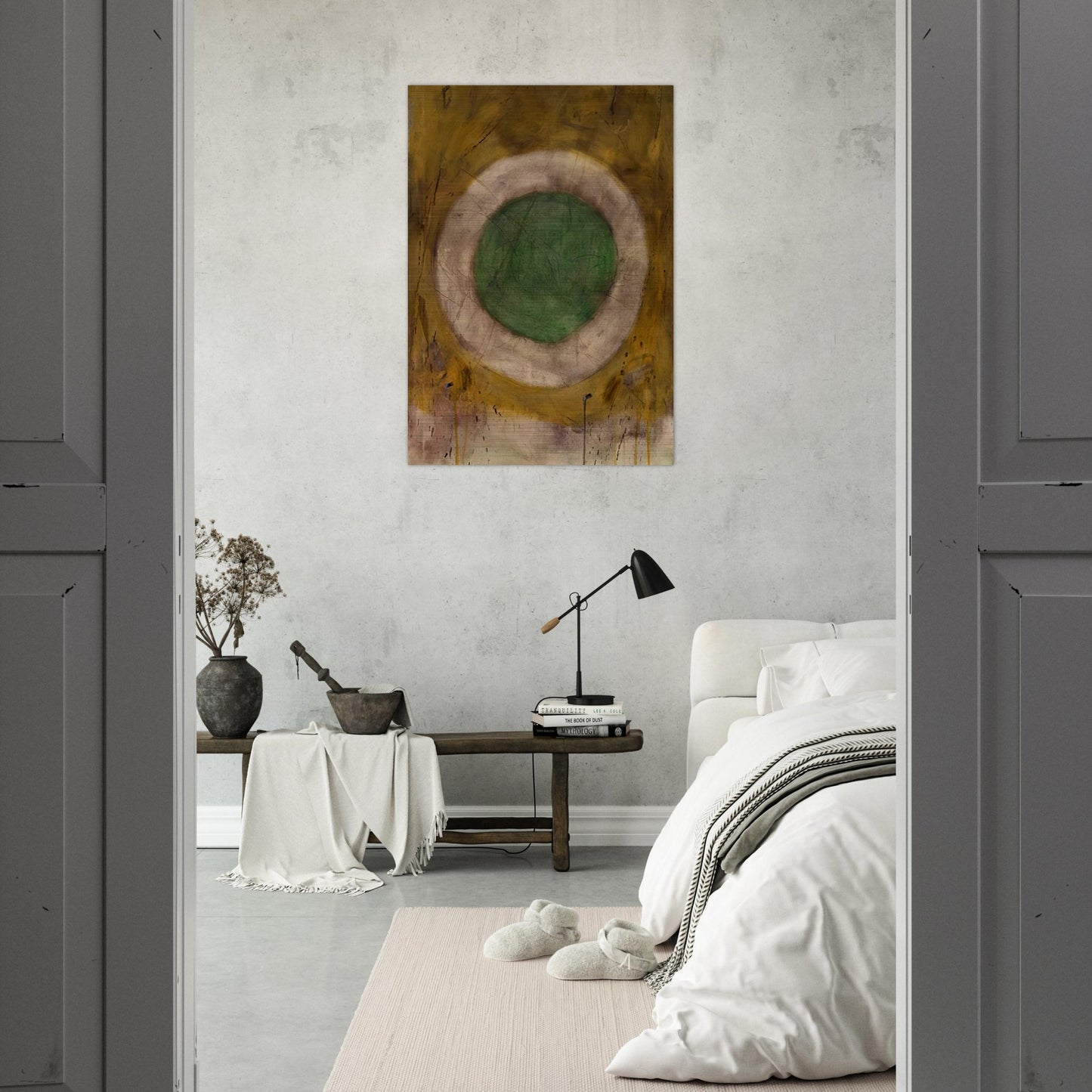 Green Glow - 1958 - Gene Davis Brushed Aluminum Print - 70x100 cm / 28x40 inches | Gene Davis Aluminum Print | Gene Davis Prints