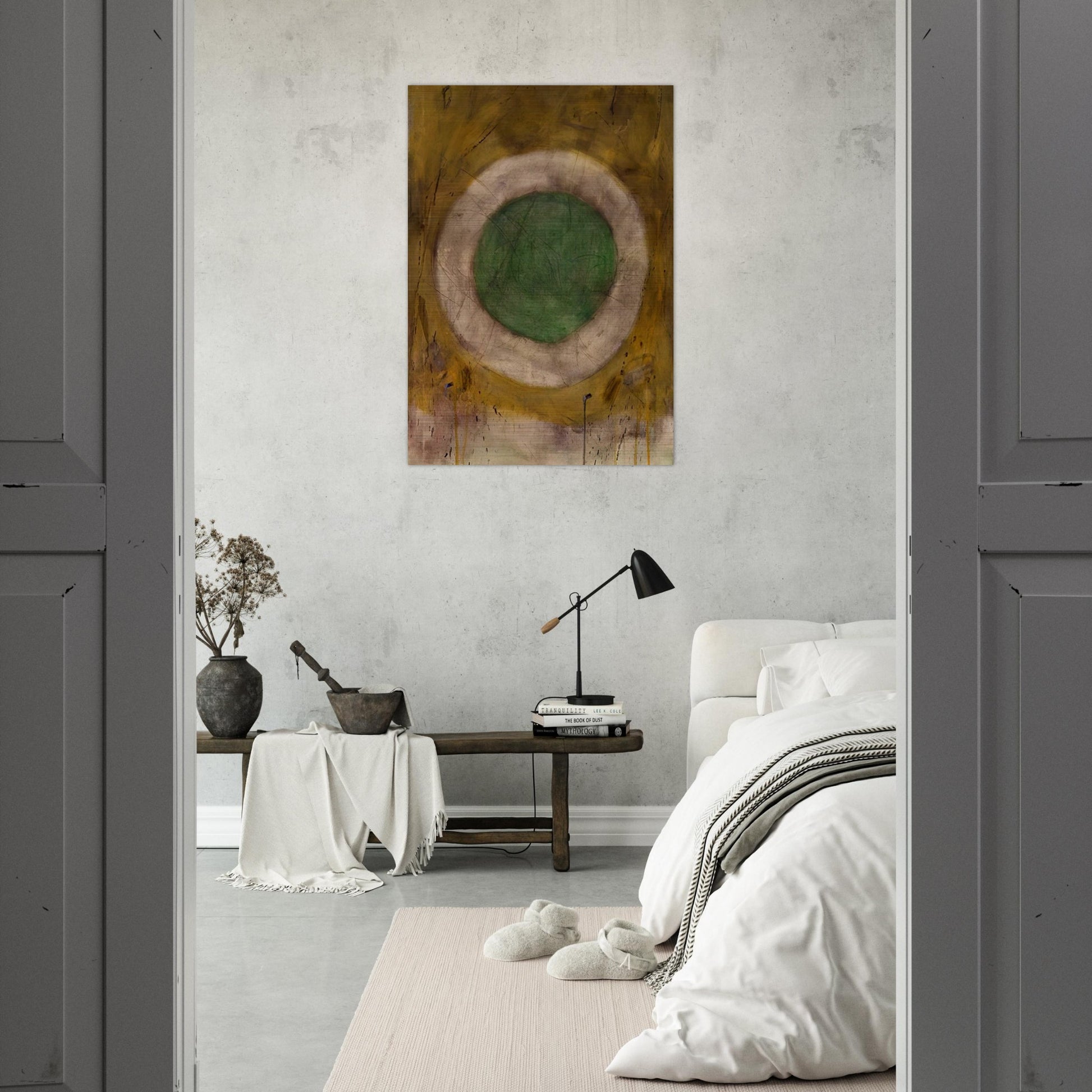 Green Glow - 1958 - Gene Davis Brushed Aluminum Print - 70x100 cm / 28x40 inches | Gene Davis Aluminum Print | Gene Davis Prints