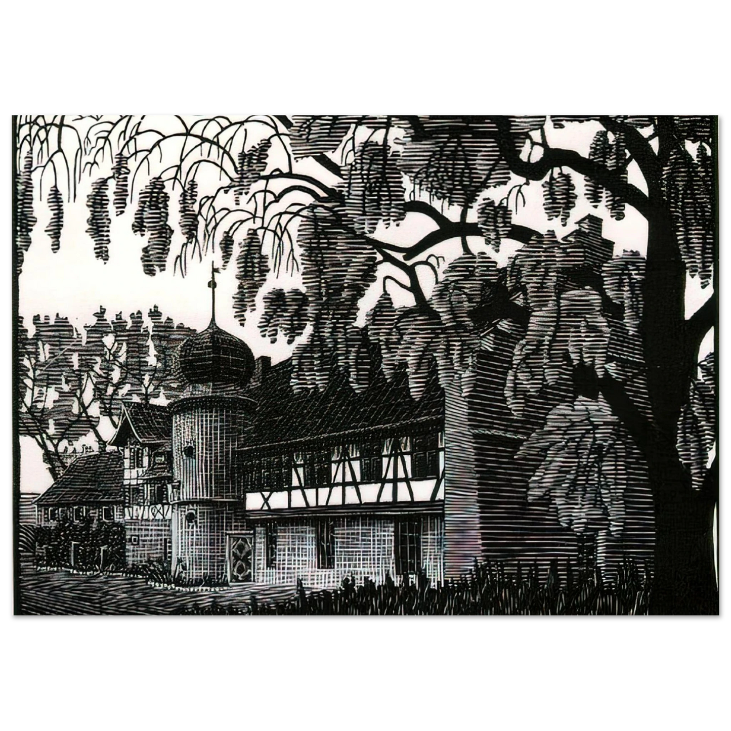 MC Escher - ESCHER (12) Wall Art - 30x40 cm / 12x16 inches - Premium Wooden Framed Poster With Fine Art Paper - Black frame