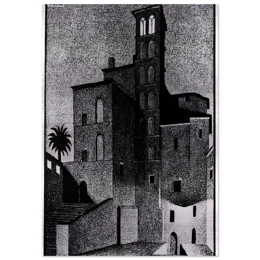 SS GIOVANNI ET PAOLO ROME MAY 1936 1936 - MC Escher Brushed Aluminum Print - 70x100 cm / 28x40 inches | MC Escher Aluminum Print | MC Escher Prints